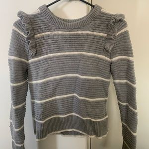 Grey striped banana republic sweater